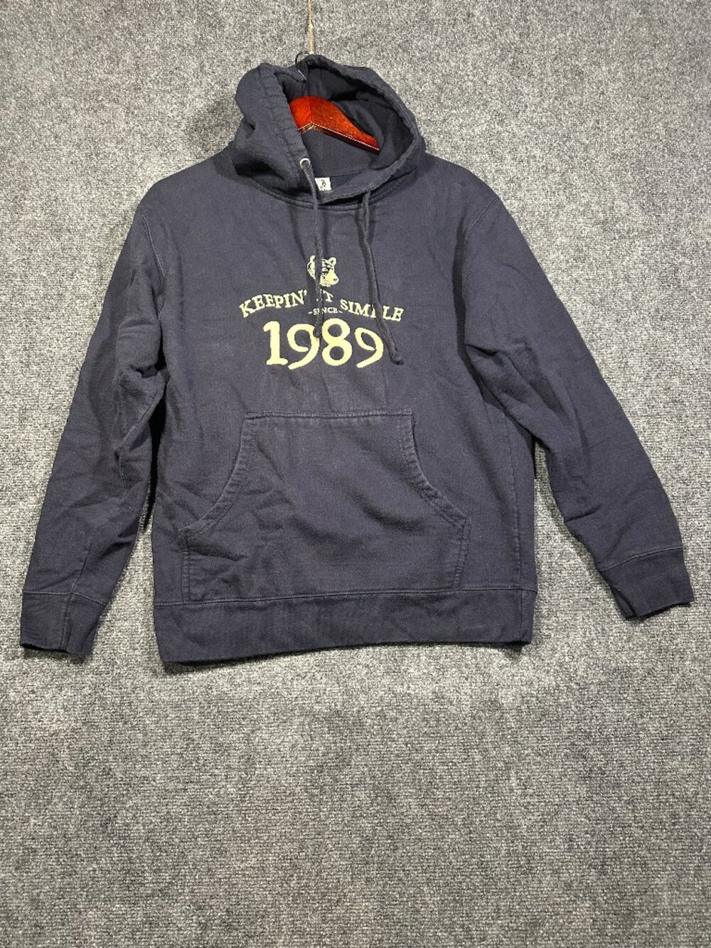 Independent Trading Co Hoodie Mens Medium Blue Keepin It Simple Cherry Republic
